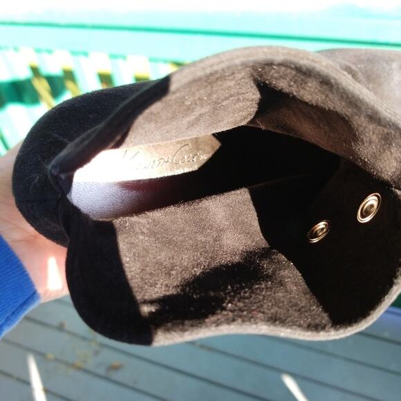 Kenneth Cole suede patent wrap snap wedge booties - Picture 7 of 8